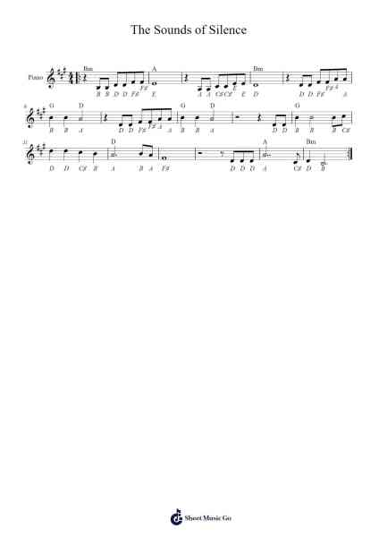 The Sounds of Silence Sheet Music by Paul Simon-Arr.Moivogt Alickckens