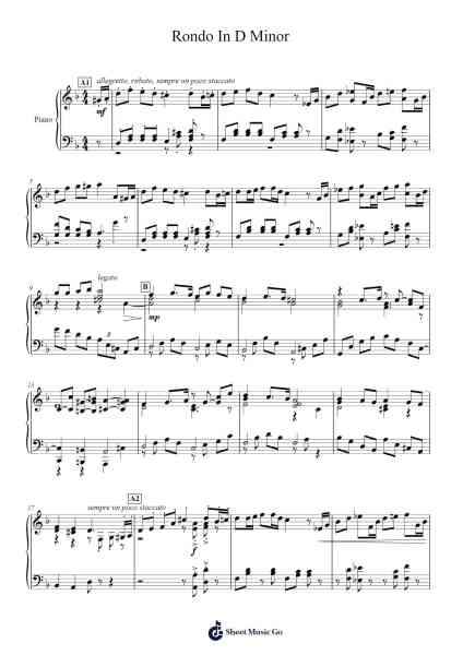 Rondo in D Minor, K. 511 Sheet Music by Benjamin Price-Thomas-Arr.Fevans