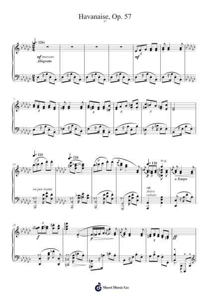 Havanaise, Op. 83 樂譜由 Cécile Chaminade - 編曲 Mollries