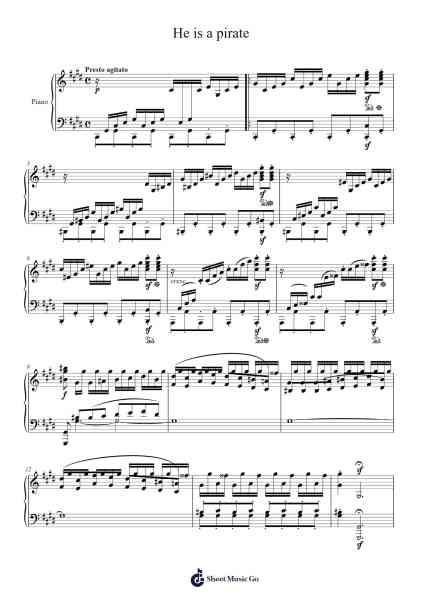 He's a Pirate Sheet Music by Hans Zimmer-Arr.Paggai Noelsay