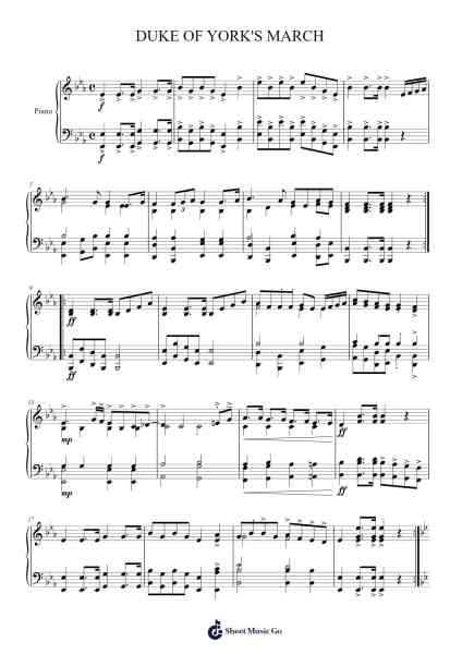 Duke of York's March Sheet Music by Misc tunes-Arr.Bushple