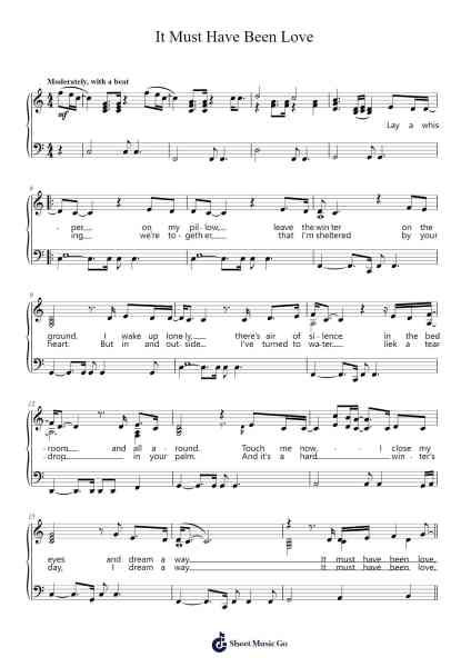 It Must Have Been Love Sheet Music by Per Gessle-Arr.Hamclaire