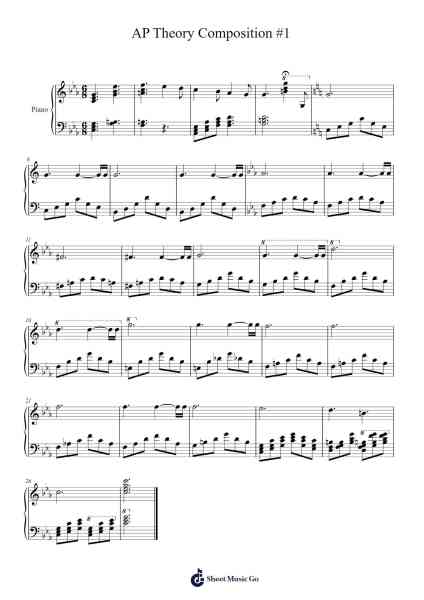 AP Theory Composition #1 Sheet Music by Cameron Wilson-Arr.Wheatlin Ranpkins