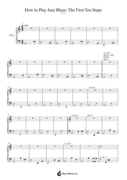 How to Play Jazz Blues: The First Ten Steps Musica per pianoforte di David Mogyel - Arr.Ogrite Samptian