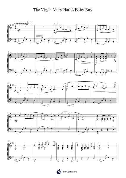 The Virgin Mary Had A Baby Boy Sheet Music by Pam Wedgwood-Arr.Bercob
