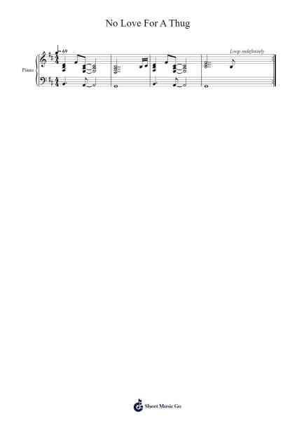 No Love For A Thug Sheet Music by Kodak Black-Arr.Huce Earlville
