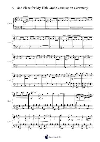 A Piano Piece for My 10th Grade Graduation Ceremony Sheet Music by Ludwig van Beethoven-Arr.Galchard
