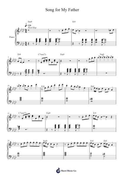 Song for My Father Sheet Music by Horace Silver-Arr.Tabbeth Kentthune