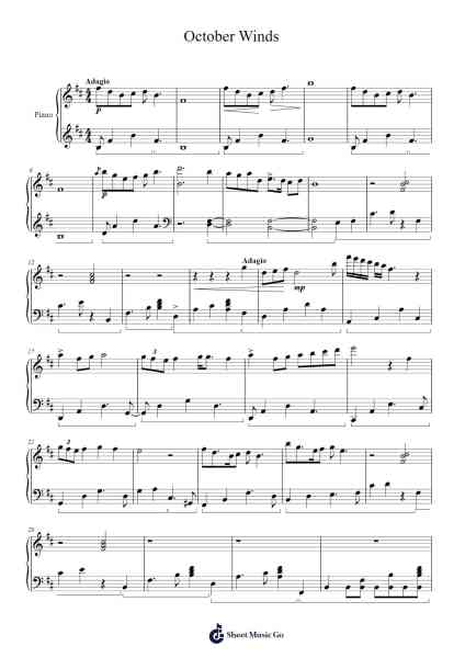 October Winds, Op. 7, No. 2 Sheet Music by Doddnett Curyy-Arr.Laupound