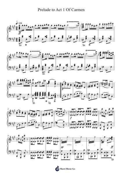 Prelude to Act 1 of Carmen Sheet Music by Georges Bizet-Arr.Olch