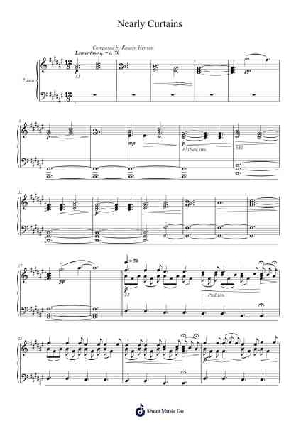 Nearly Curtains Sheet Music by Keaton Henson-Arr.Fowpher