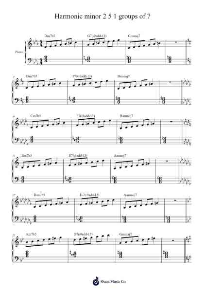 Harmonic minor 2 5 1 groups of 7 Sheet Music by Virlouis-Arr.Vogtyves
