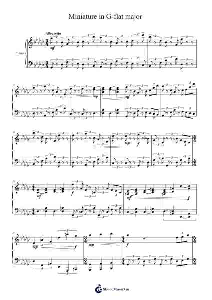 Miniature in G-flat major Sheet Music by Boylety-Arr.Rareade Zoelotte