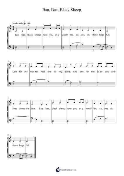 Baa, Baa, Black Sheep 樂譜由 Misc Traditional - 編曲 Blythia