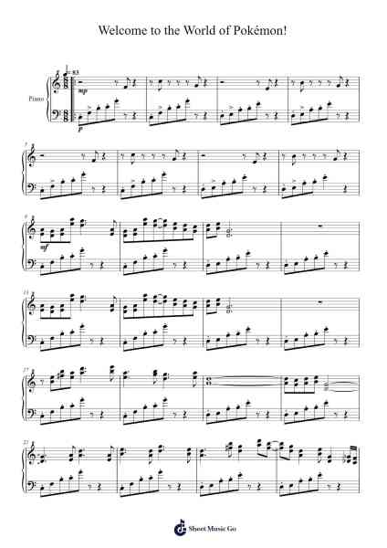 Welcome to the World of Pokémon! Sheet Music by Arata Iiyoshi/Hideki Sakamoto/Keisuke Ito/Ken-ichi Saito/Yoshihiro Maeda-Arr.Wilhelker Croftsdrew