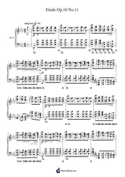 Etude Op. 10 No. 11 in E Major Sheet Music by Frédéric Chopin-Arr.Kingsgust
