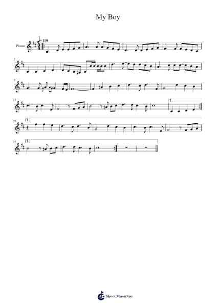 My Boy Sheet Music by Vicbuck Orboyle-Arr.Bophen