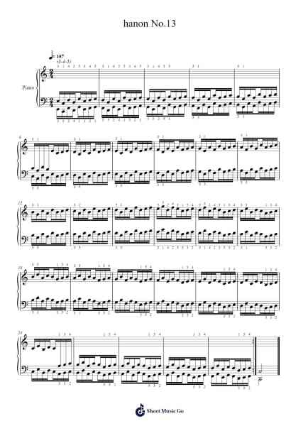 hanon No.13 Sheet Music by Claude Louis Hanon-Arr.Comnions Irlay