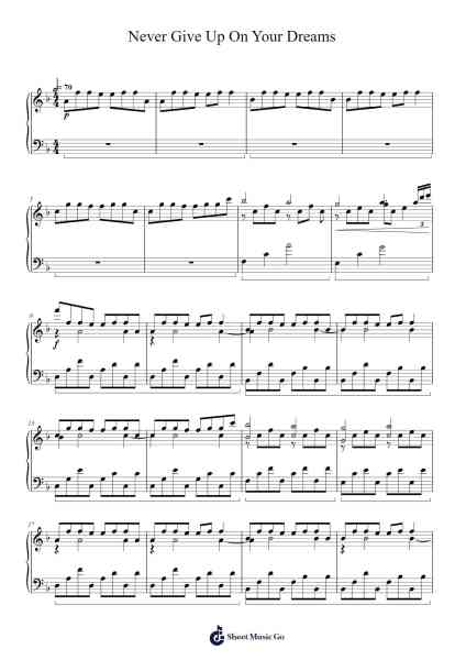 Never Give Up On Your Dreams Sheet Music by Two Steps From Hell-Arr.Ocsy