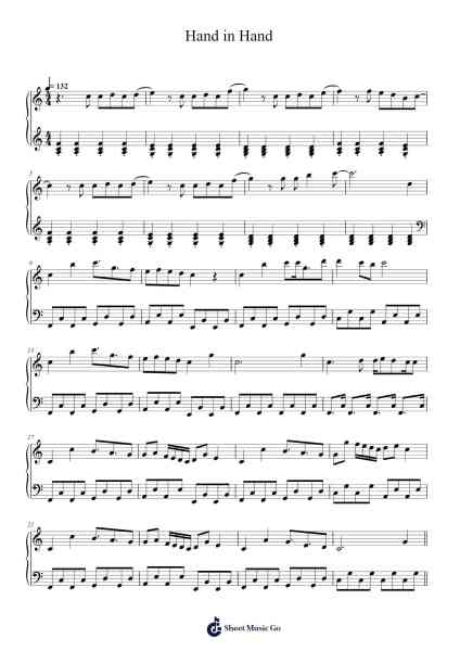 Hand in Hand Sheet Music by 李小龙-Arr.Stonelian Chantham