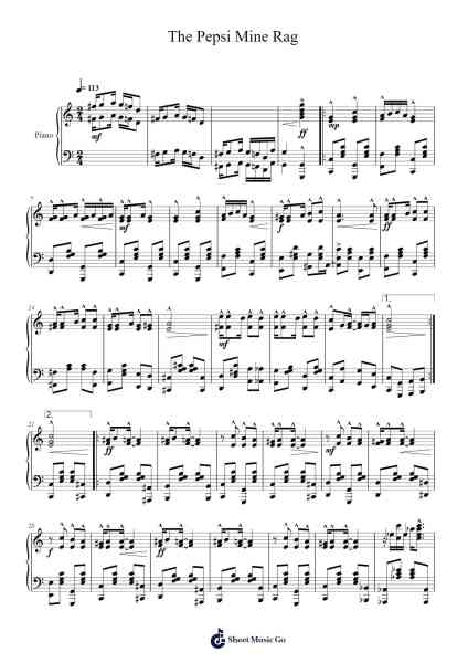 The Pepsi Mine Rag Sheet Music by Stilkim-Arr.Turdrea