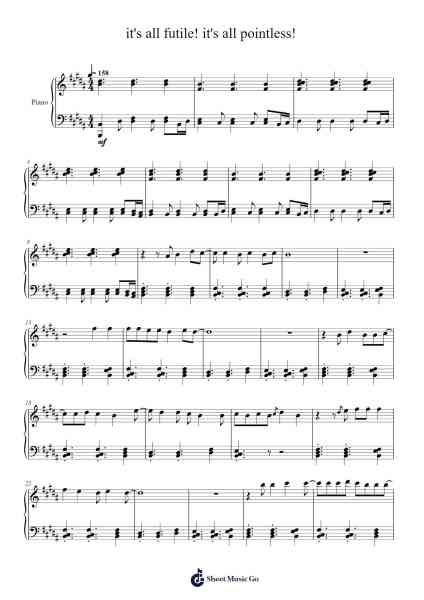 it's all futile! it's all pointless! Sheet Music by calebwilliamw-Arr.Curwilde Perwin
