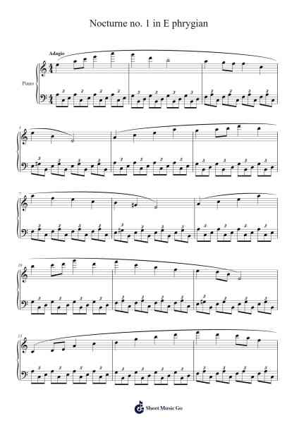 Nocturne No. 1 in E Phrygian Sheet Music by Devin Rockwell-Arr.Milnett