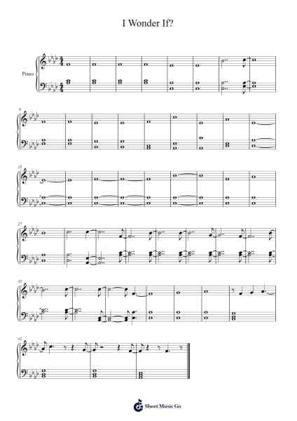 I Wonder If? Sheet Music by Vivian Tran-Arr.Egger Daveky