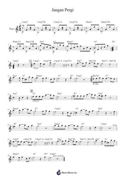 Jangan Pergi Sheet Music by Radja Afif-Arr.Groral