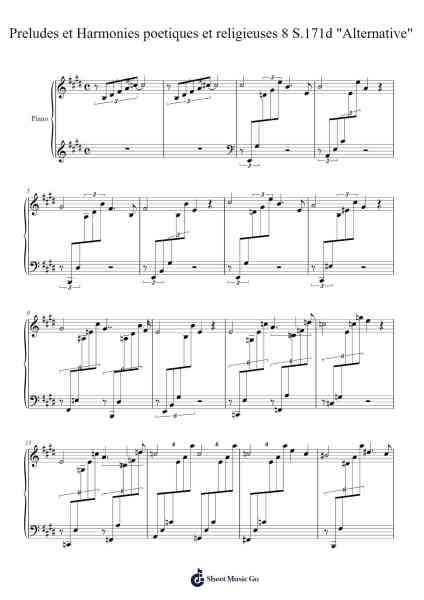 Preludes et Harmonies poetiques et religieuses S. 173: No. 7 "Funérailles" Sheet Music by Franz Liszt-Arr.Harruth