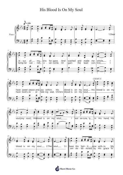 His Blood Is On My Soul Sheet Music by R. E. Winsett-Arr.Beazie Bushwild