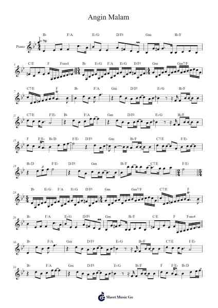 Angin Malam Sheet Music by Chrisye-Arr.O'Cakeats Leofunk