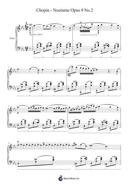 Nocturne in E-flat Major, Op. 9 No. 2 โน้ตเพลงโดย F. Chopin-Arr.Steelerah
