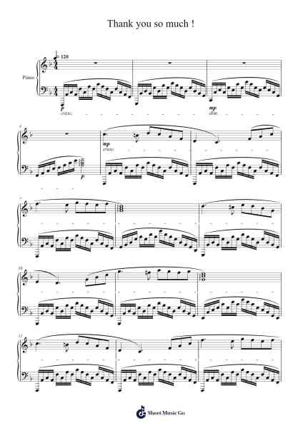 Thank you so much ! Sheet Music by Masao Aichi-Arr.Saske