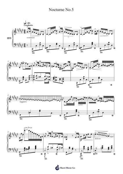 Nocturne No. 5 Sheet Music by Frédéric Chopin-Arr.Keatsrid Burnsgo