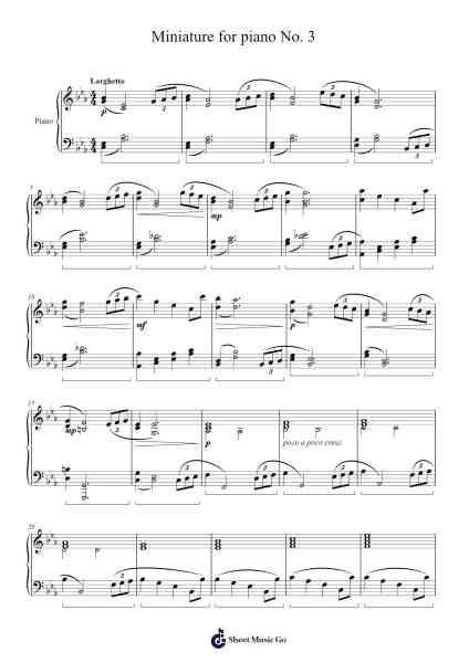 Miniature for piano No. 3 Sheet Music by L.L. Potter-Arr.Sawhy