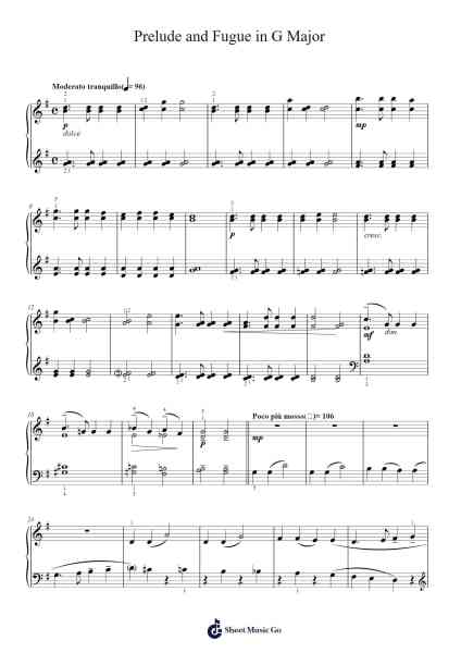 Prelude and Fugue in G Major Sheet Music by Dmitri Kabalevsky-Arr.Jonric