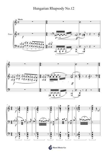 Hungarian Rhapsody No. 12 in C-sharp minor, S.244/12 Sheet Music by Franz Liszt-Arr.Gasgreve Ausnal