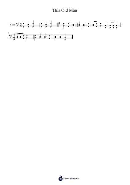 This Old Man Sheet Music by -Arr.Wheejames