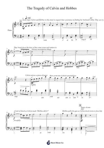 The Tragedy of Calvin and Hobbes, P.I. Sheet Music by eskelsenthoma-Arr.Shawqe Bryy