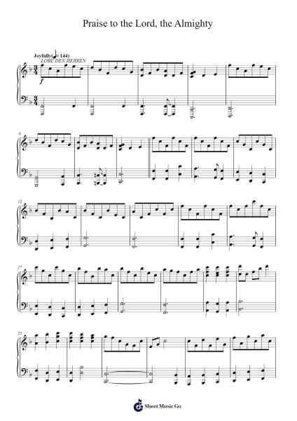 Praise to the Lord, the Almighty Sheet Music by Joachim Neander-Arr.Jansean