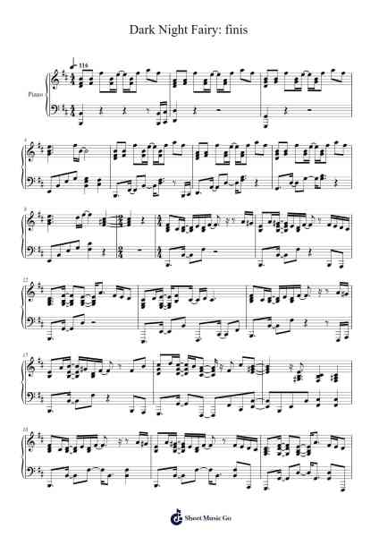 Dark Night Fairy: finis Sheet Music by 葉月ゆら-Arr.Brongus Chadkiel