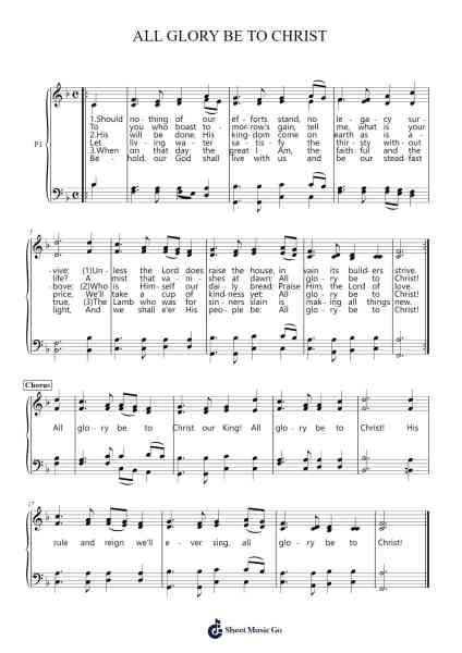 ALL GLORY BE TO CHRIST Sheet Music by Dustin Kensrue-Arr.Abters Bloomsteele