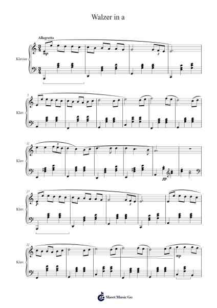 Walzer in a Sheet Music by Daniel Auberer-Arr.Mondlius