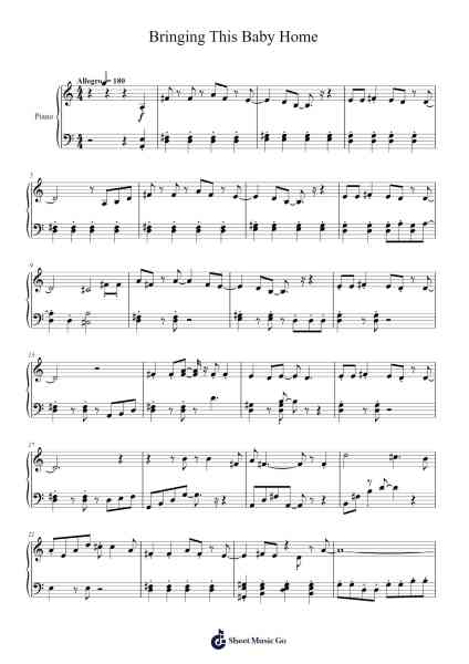 Bringing This Baby Home Sheet Music by Rob Cantor/Gregory James Jenkins/Greg Nicolett-Arr.Attcolm