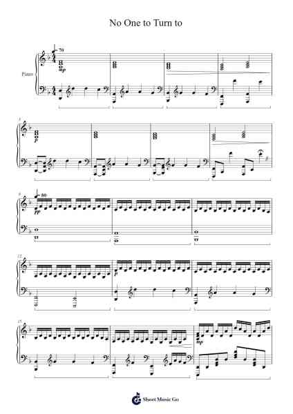 No One to Turn to Sheet Music by RIG3L/SaVa-Arr.Jersoon