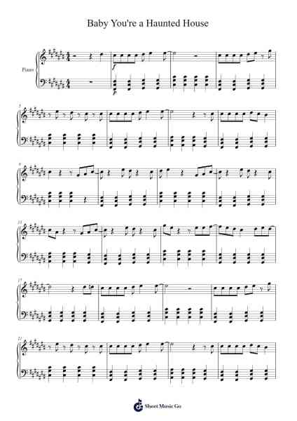 Baby You're a Haunted House Sheet Music by CoolMusicThing-Arr.Haycah Touthale
