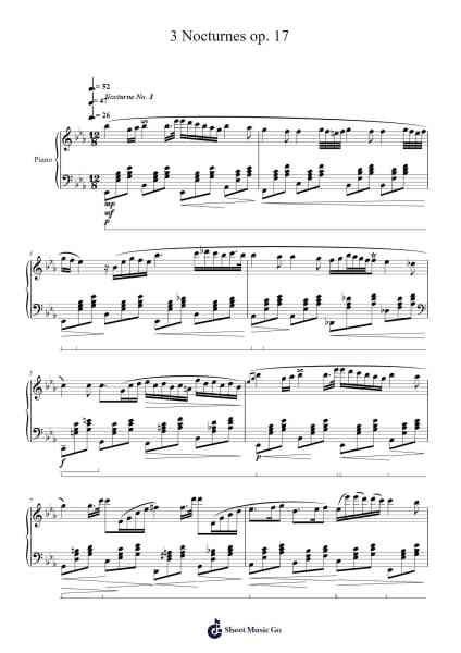 3 Nocturnes, Op. 17 Sheet Music by Michael Schubert-Arr.Dartricia Curcrofts