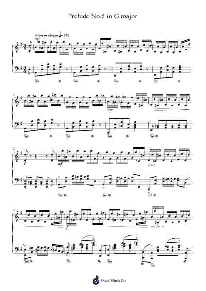 Prelude No.5 in G major Sheet Music by E D Hinrichsen-Arr.Roxanses Newmorse