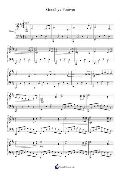 Goodbye Forever Sheet Music by Masao Aichi-Arr.Duttnin Moulnorth